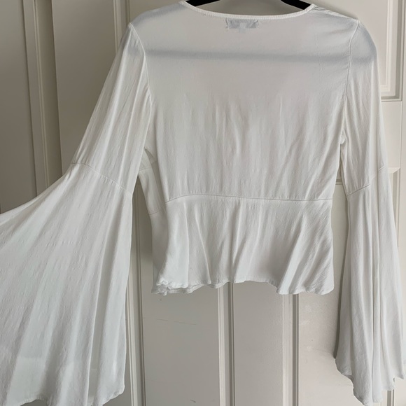 White balloon sleeve blouse - Picture 4 of 7